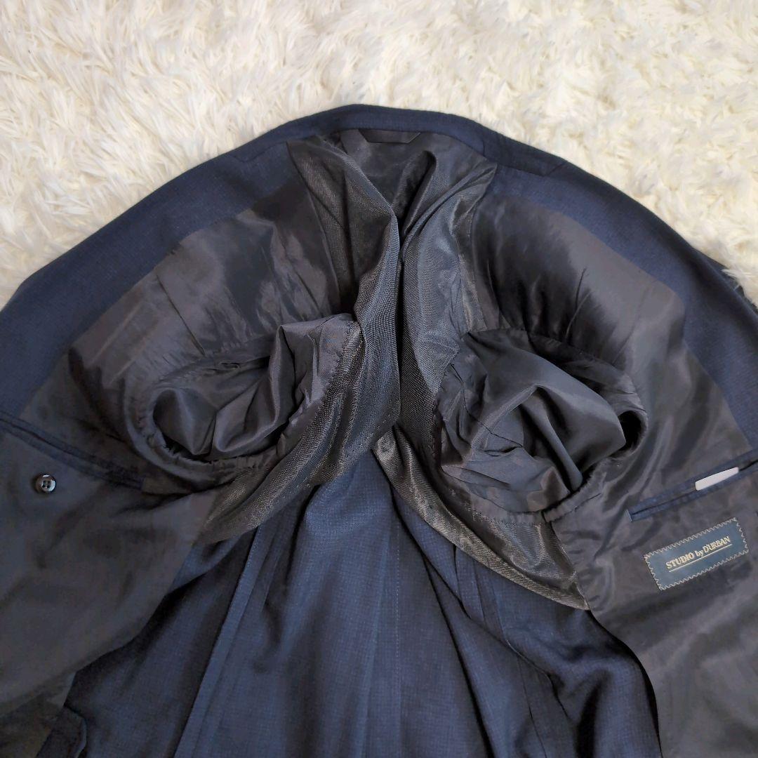 【美品 近年 伸縮】ダーバンスーツ セットアップ 背抜き 黒 XL