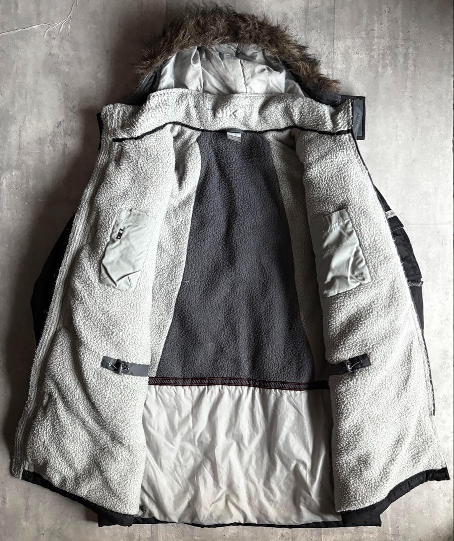 【00s nike】モッズコート　ドローコード付き　ボア　テック　多機能　古着
