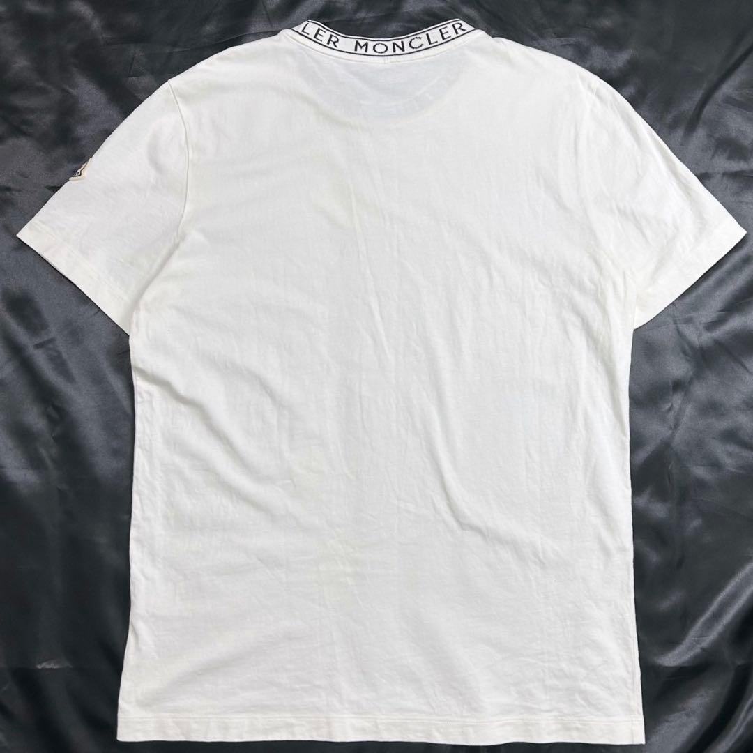 MONCLER モンクレール 襟ロゴ Tシャツ ホワイト Lサイズ