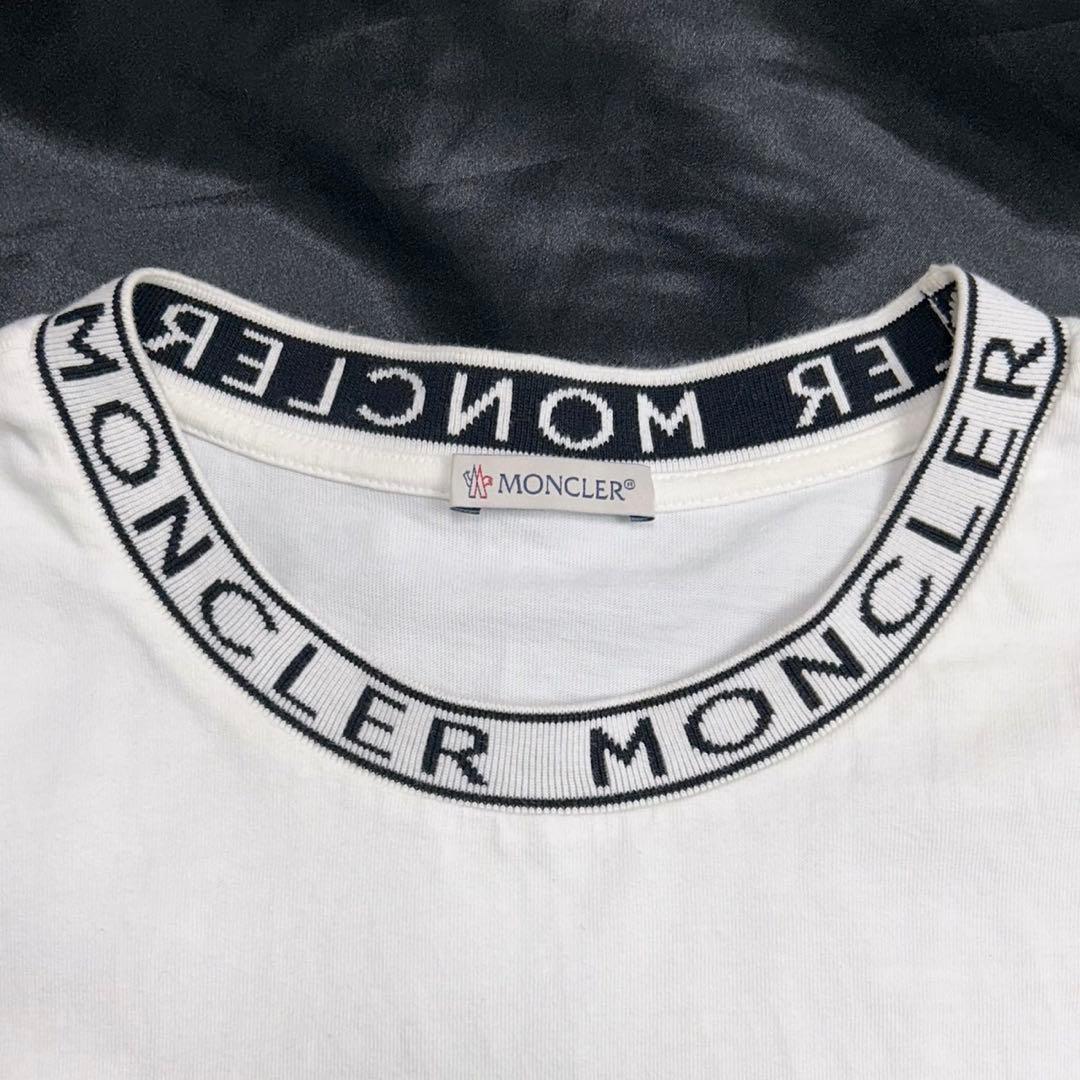MONCLER モンクレール 襟ロゴ Tシャツ ホワイト Lサイズ