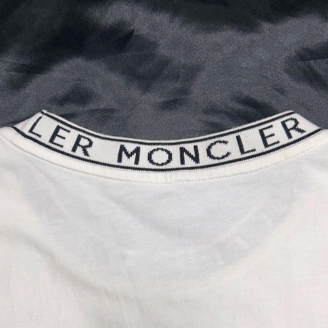 MONCLER モンクレール 襟ロゴ Tシャツ ホワイト Lサイズ