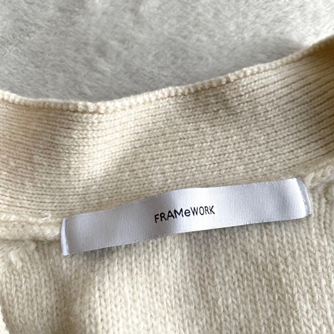 【美品✨】FRAMeWORK ウールカシミヤ Vネックショートカーディガン　近年