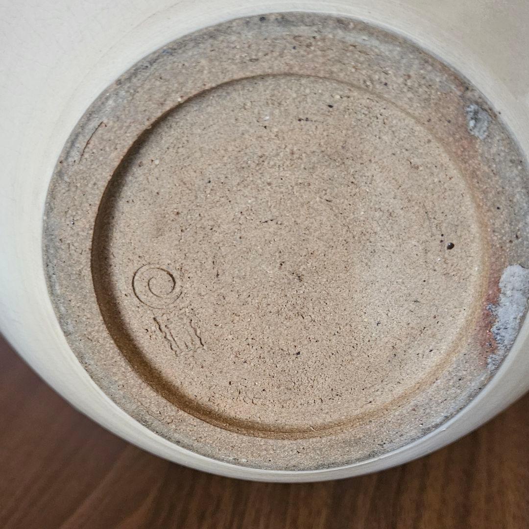 上野焼　工芸品　陶芸　青と白の陶器の壺　飾り壺