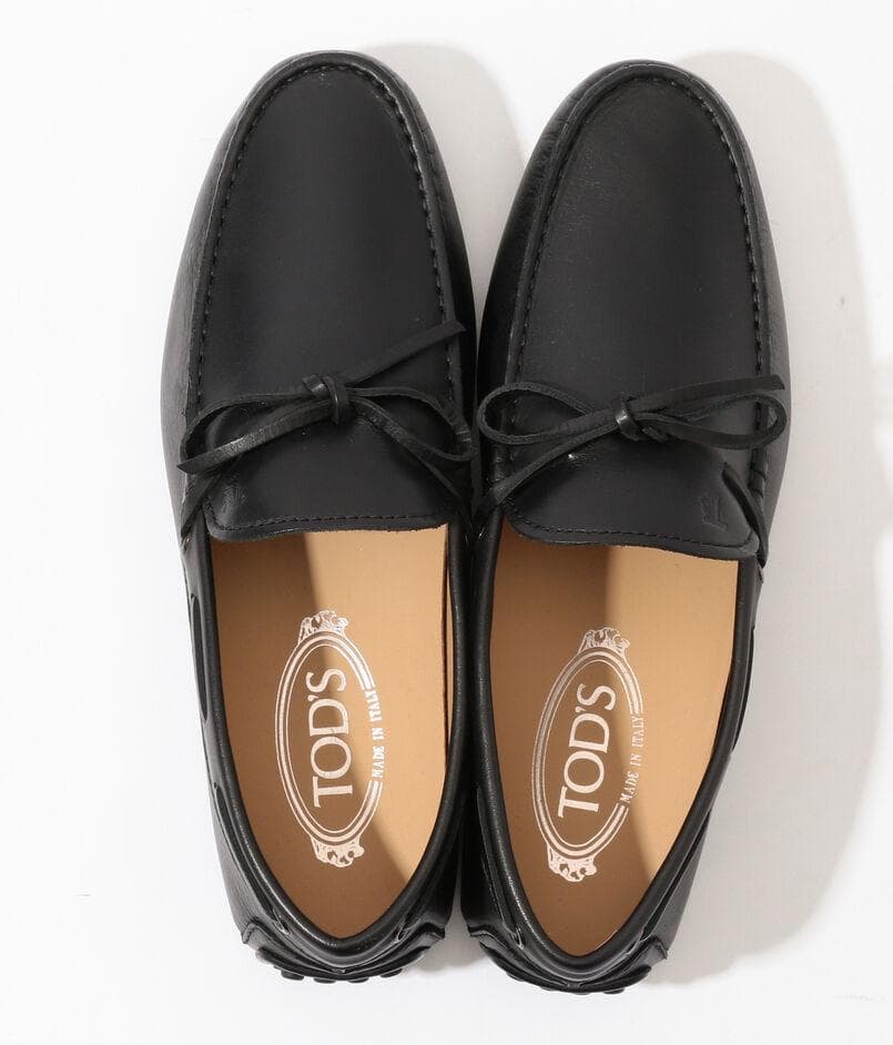 新品トッズ TOD'S ドライビングシューズ ゴンミーニ ブラック レザー