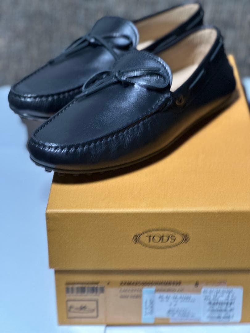 新品トッズ TOD'S ドライビングシューズ ゴンミーニ ブラック レザー