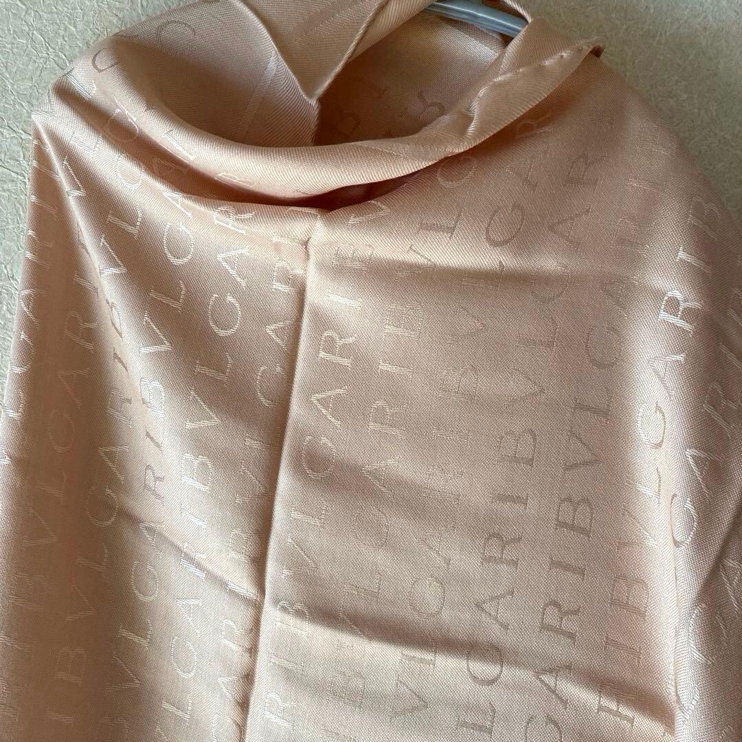 BVLGARI ベージュ ストール ロゴ柄　美品