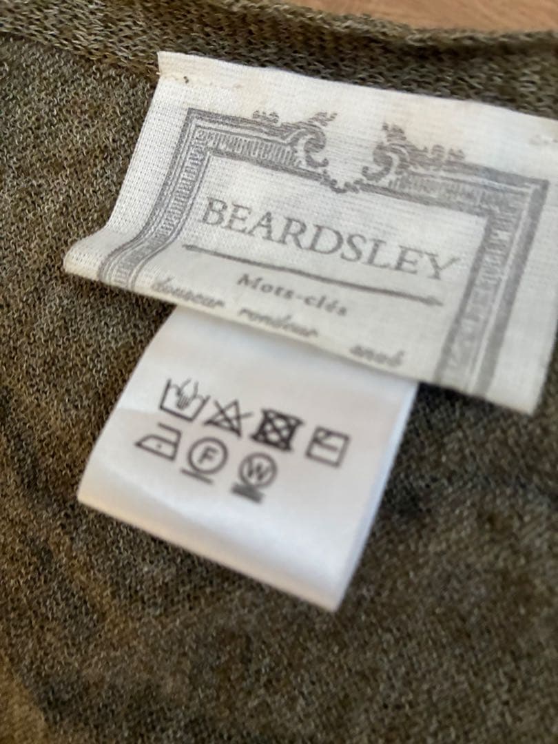 ビアズリー ヒラヒラハオリ カーディガン カーキ　 BEARDSLEY 麻