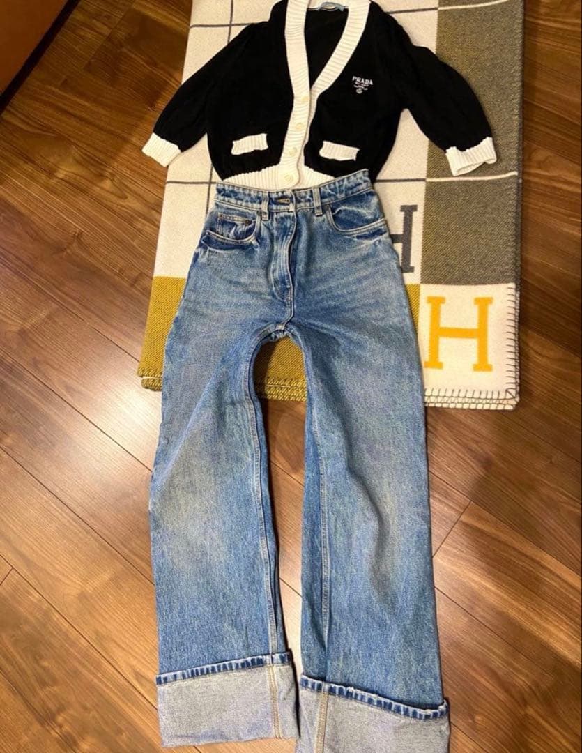 にゃんちゅ 新品 PRADA プラダ 5ポケット ハイウエスト