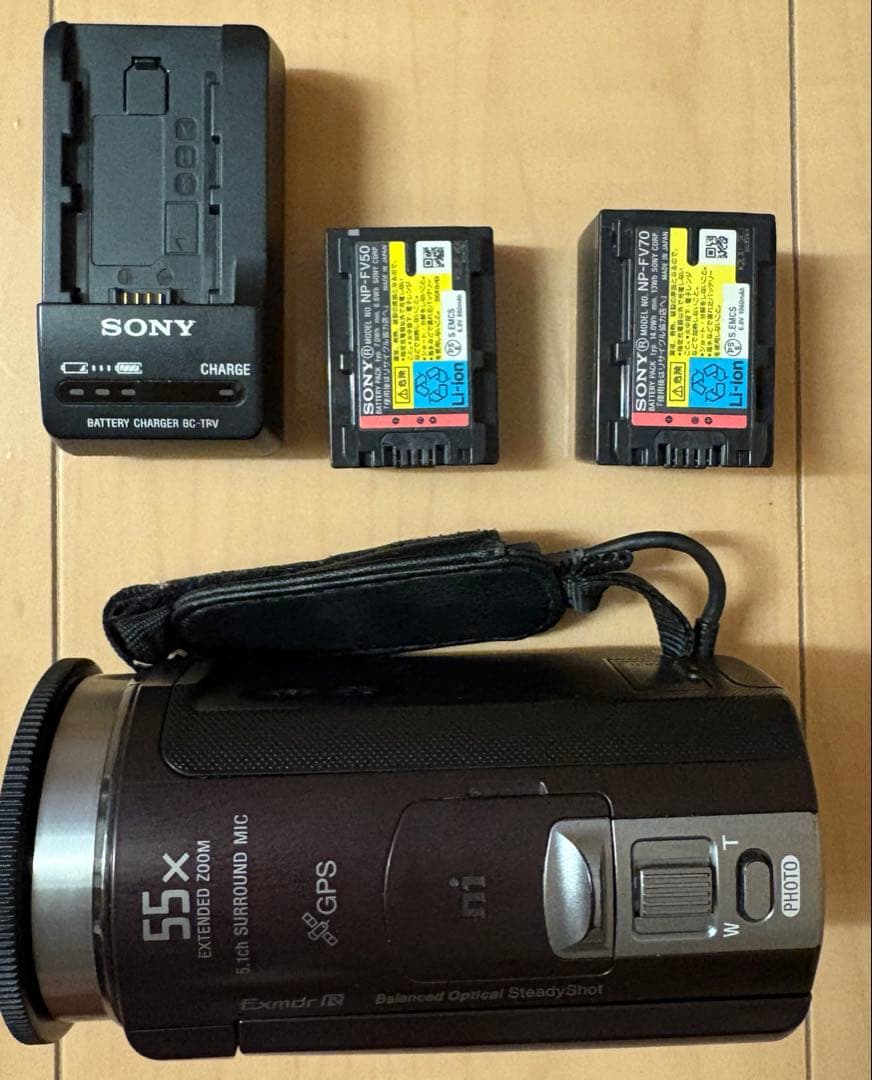 SONY HDR-CX430V 中古ビデオカメラ/バッテリー×2/バッテリー充電