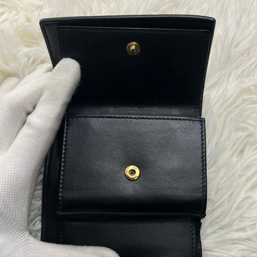 正規品✨セリーヌ スモールトリフォールドウォレット トリオンフ ロゴ ブラック