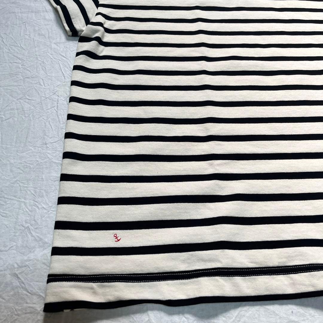 快晴堂　半袖Tシャツ　ボーダー✖️水玉　刺繍
