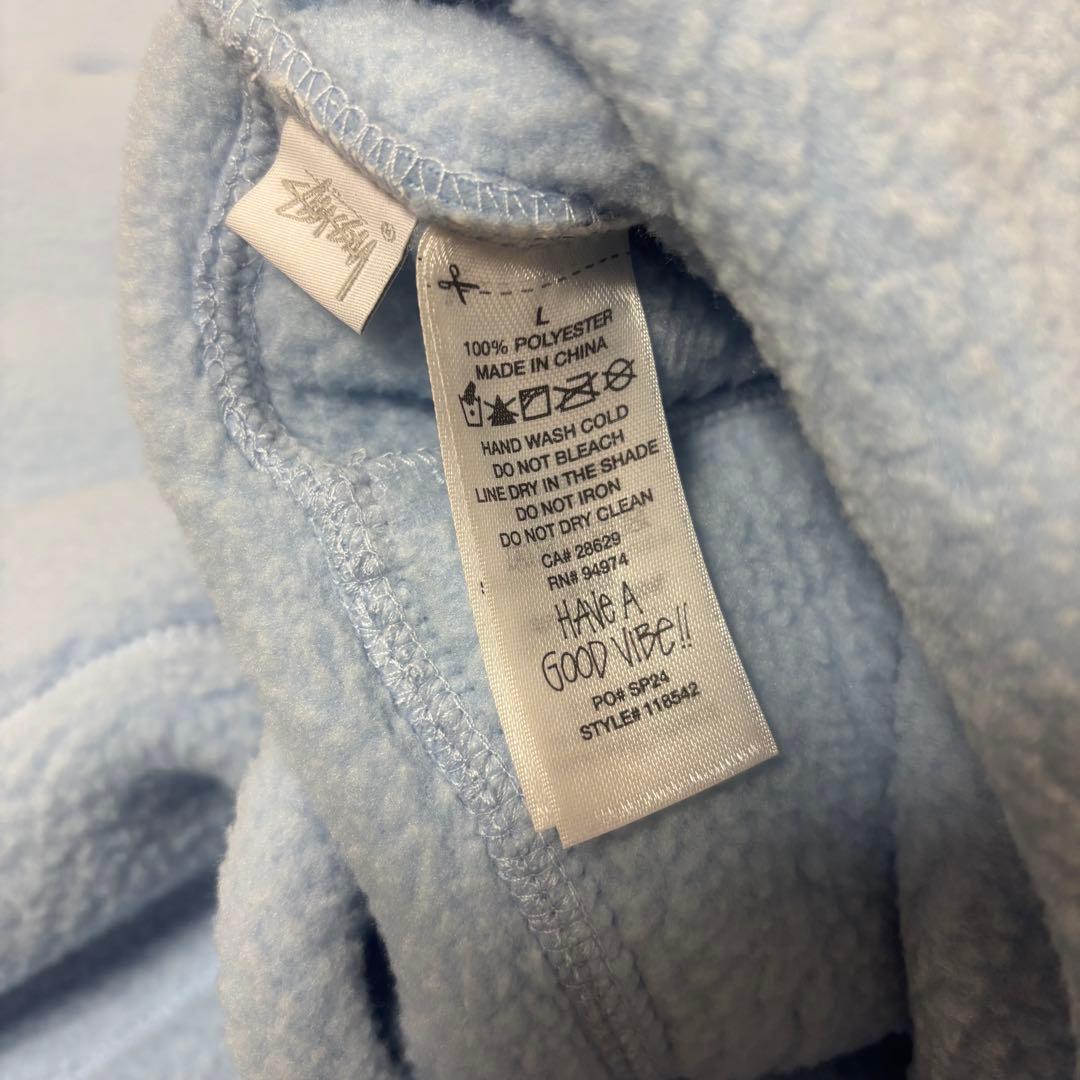 【新品タグ付】STUSSY ステューシー　フリース L 水色ボア人気　未使用品