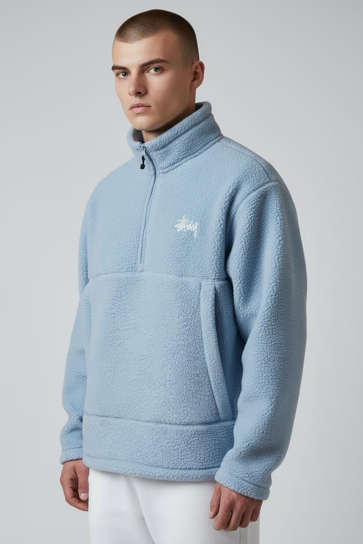 【新品タグ付】STUSSY ステューシー　フリース L 水色ボア人気　未使用品