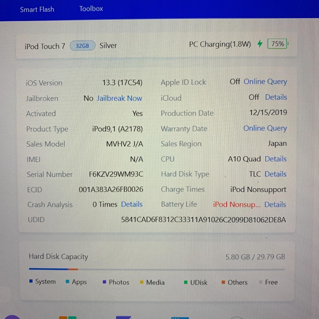 【中古良品】Apple iPod touch (第7世代) 32GB シルバー