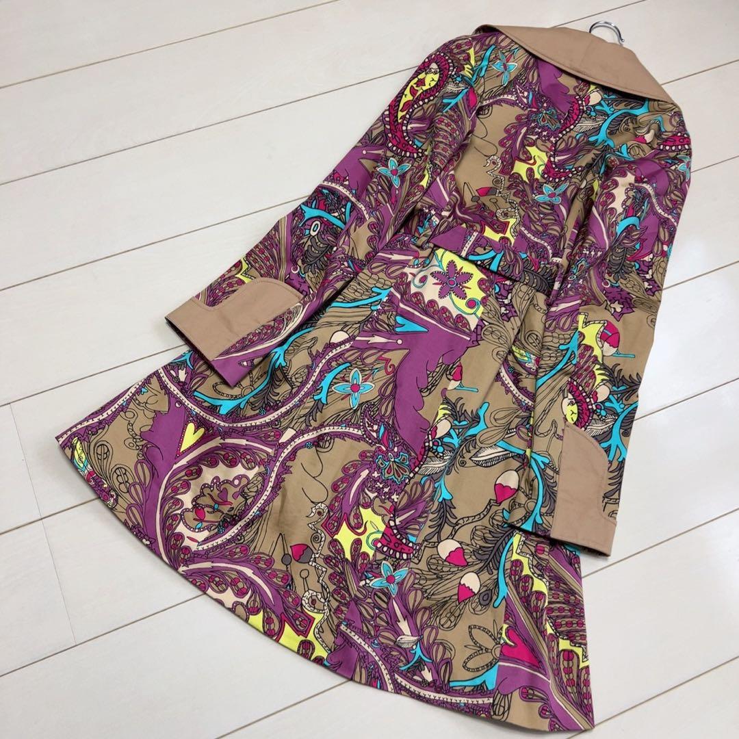 2点おまとめ☆Christian Lacroix☆総柄ロングコートベルトAライン