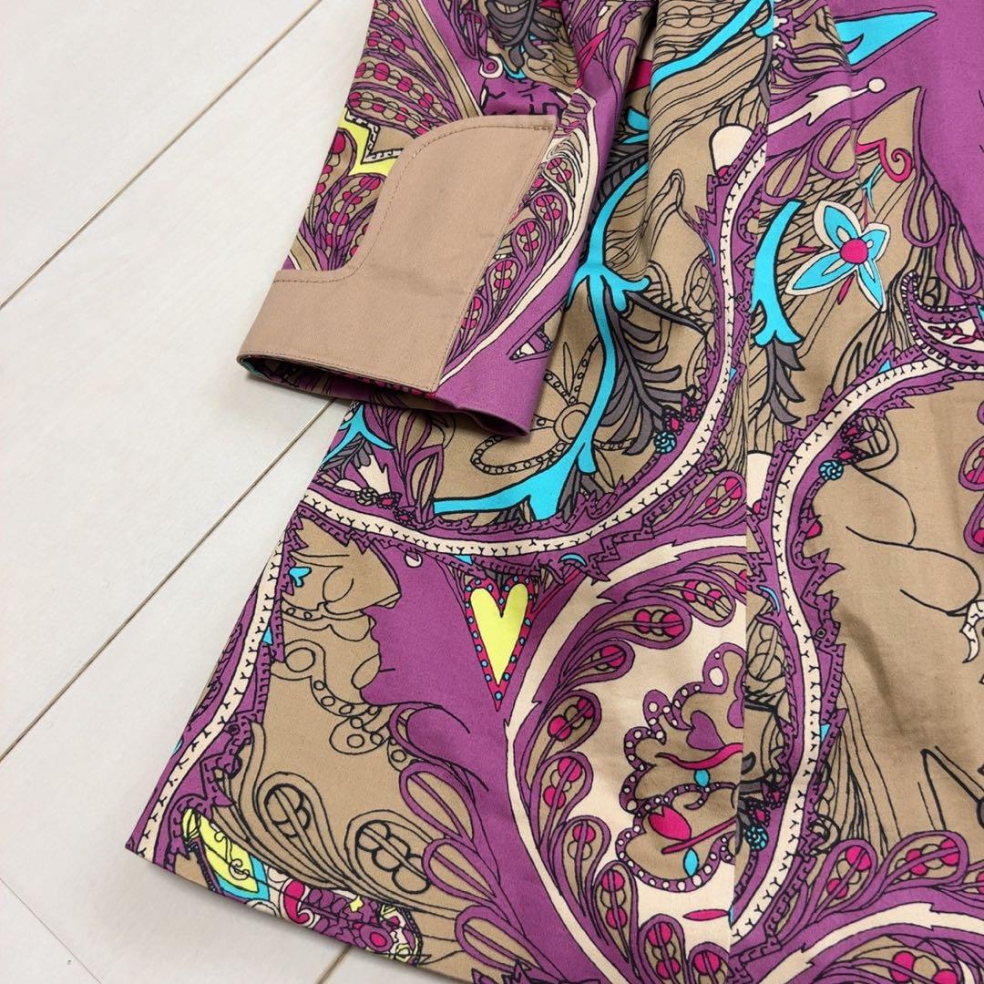2点おまとめ☆Christian Lacroix☆総柄ロングコートベルトAライン