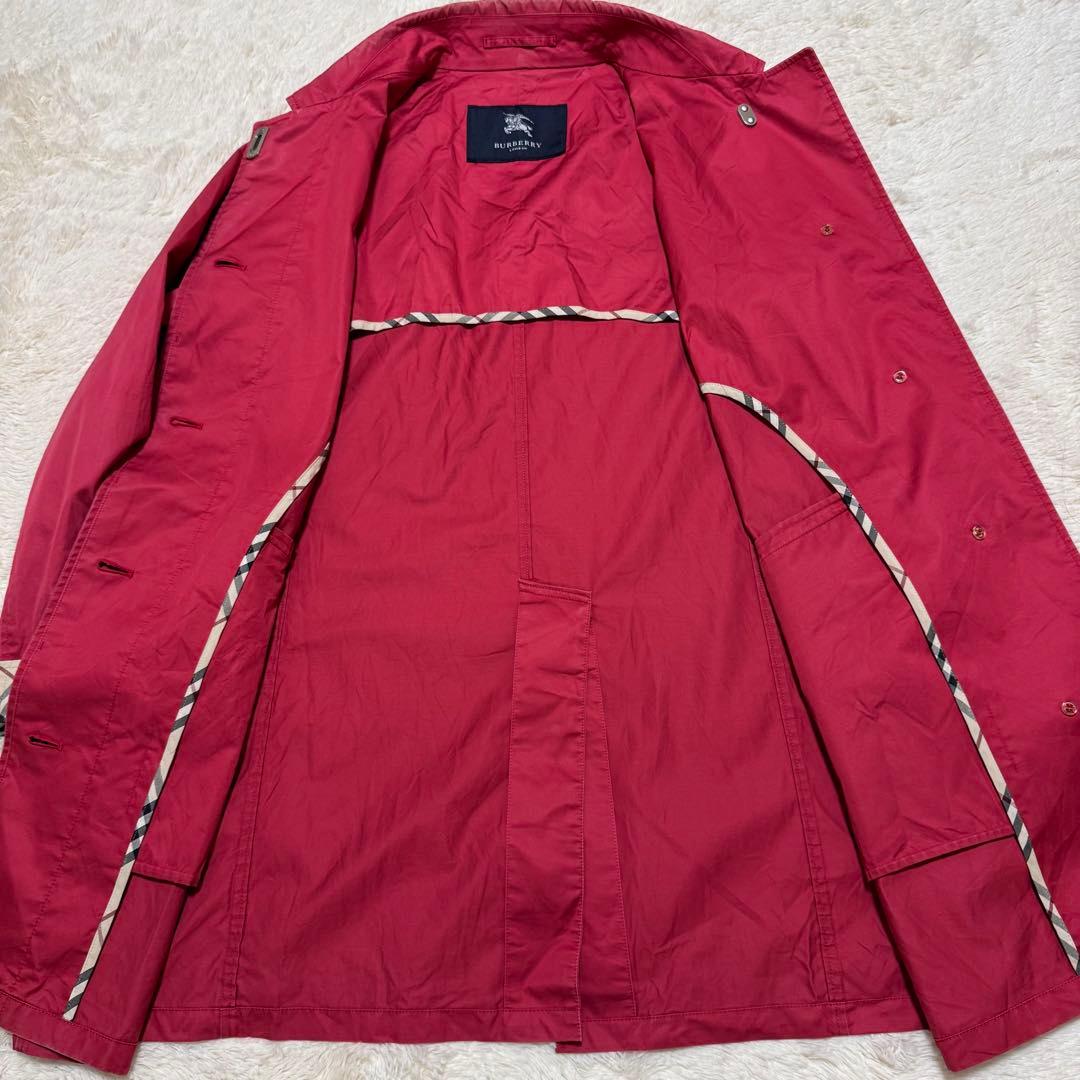 BURBERRY LONDON ステンカラーコート ノバチェック ロゴ金具 L