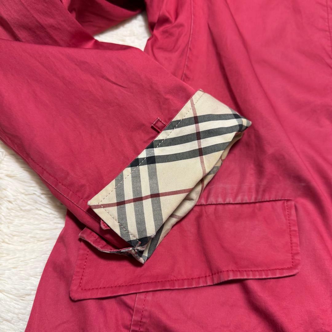 BURBERRY LONDON ステンカラーコート ノバチェック ロゴ金具 L