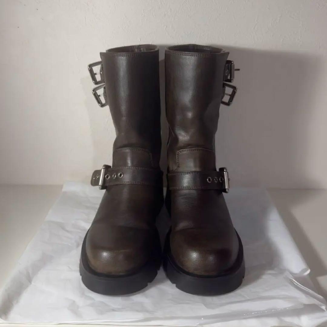 ZARA バックルフラットライダース アンクルブーツ 36 (23.5cm）