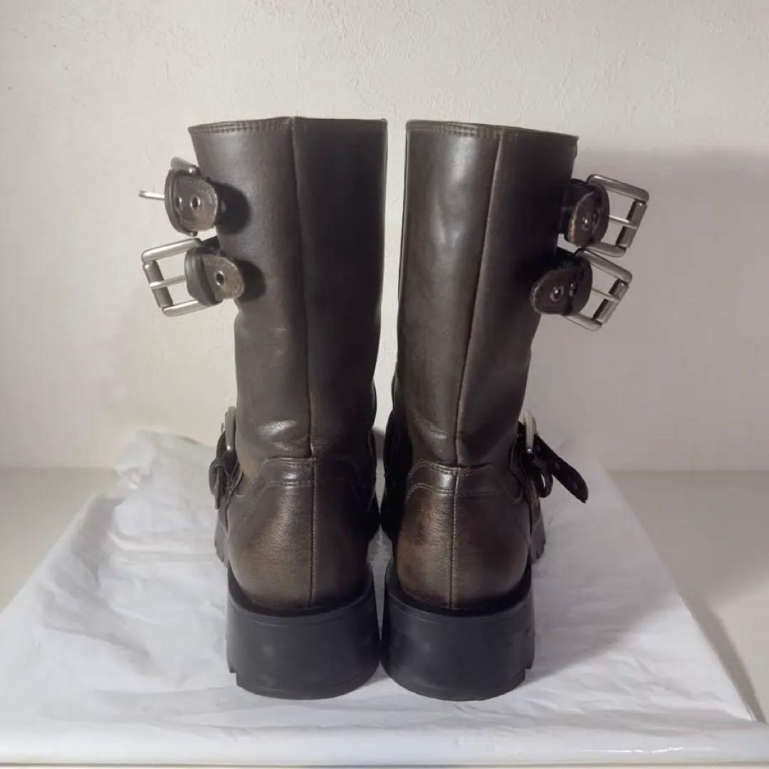 ZARA バックルフラットライダース アンクルブーツ 36 (23.5cm）