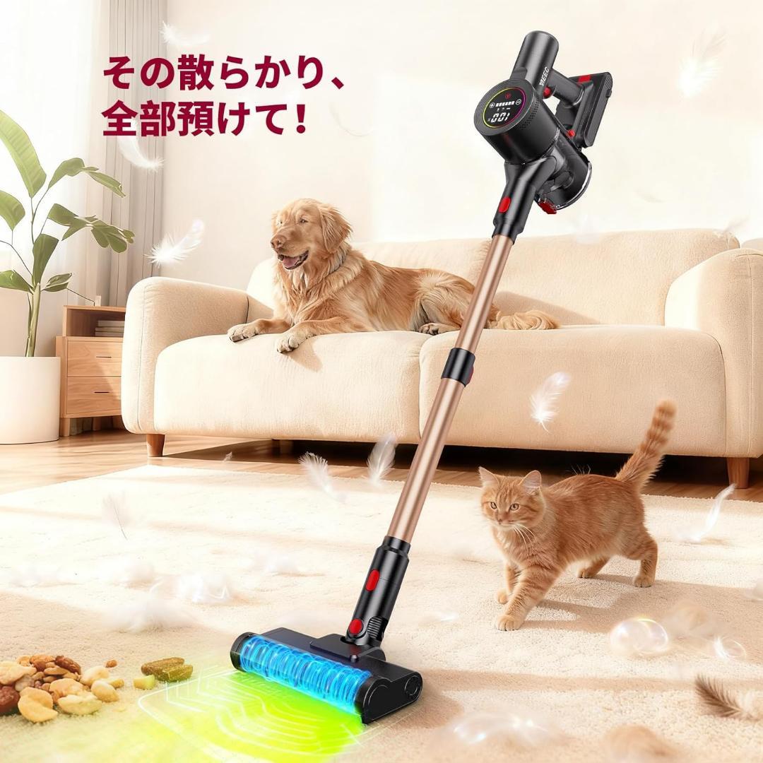 コードレス掃除機 軽量 サイクロン式 スティッククリーナー 収納スタンド付