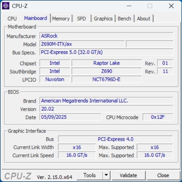マザーボード ASRock Z690M-ITX/ax