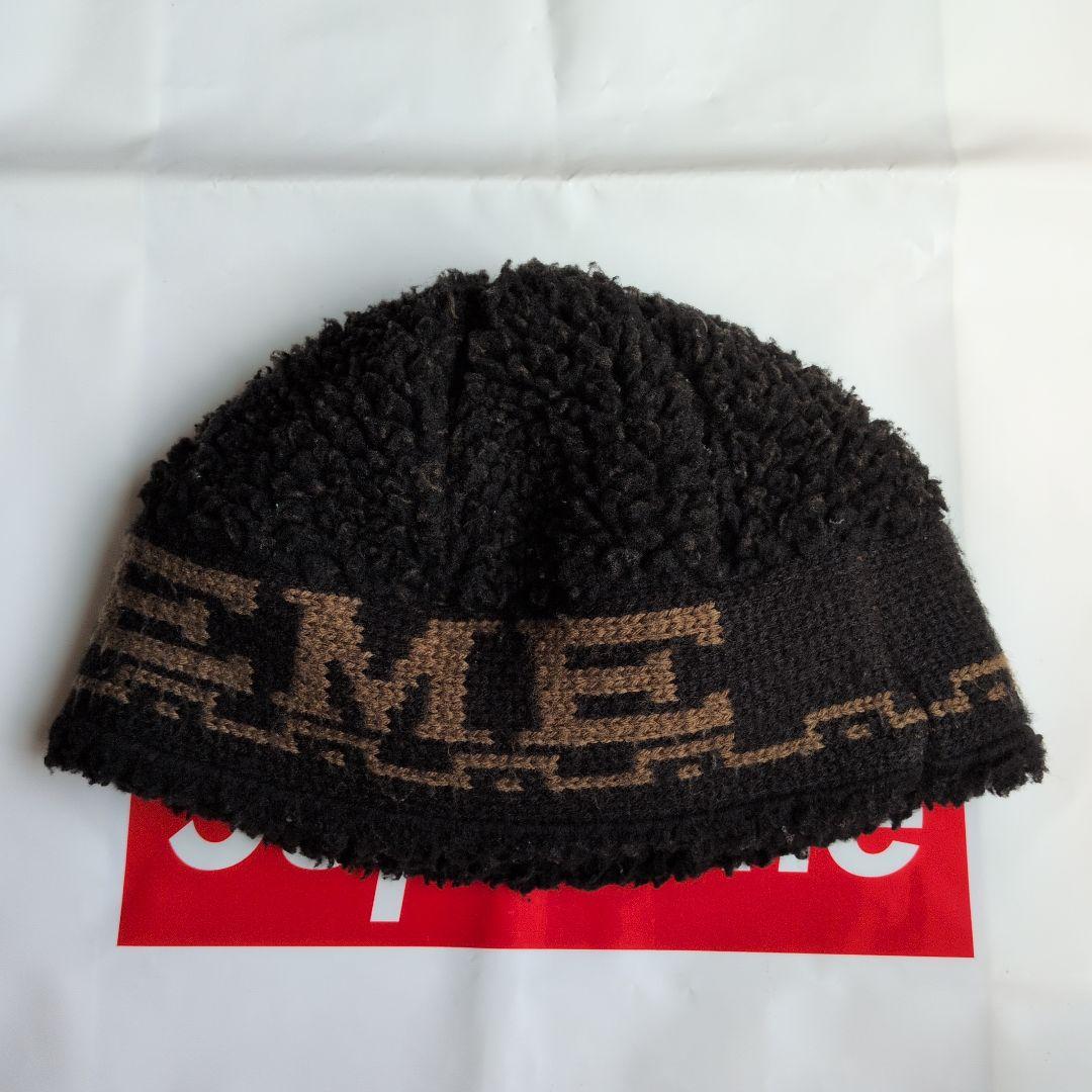 帽子 Supreme 23FW Sherpa Logo Beanie Black
