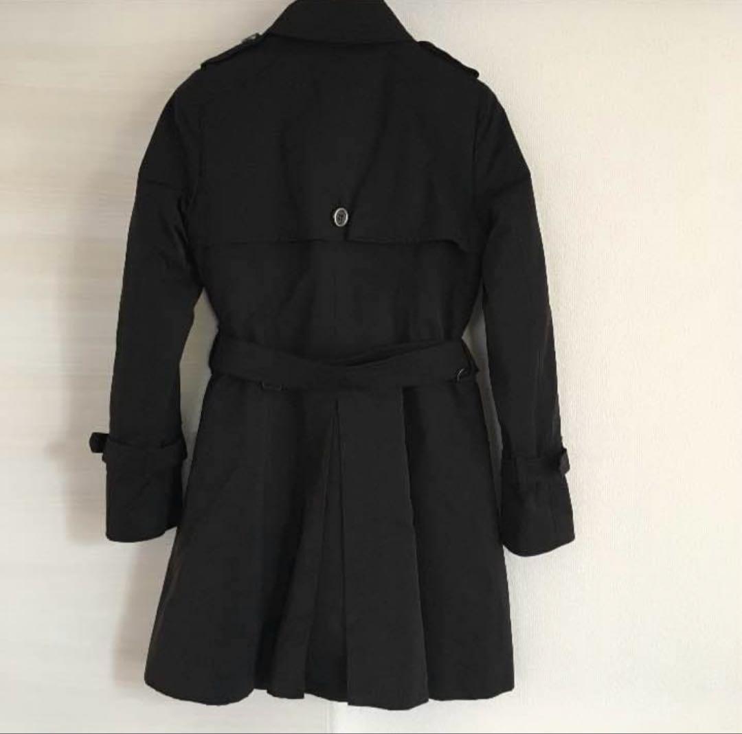 Burberry BLUE LABELブラック ダブルブレスト トレンチコート