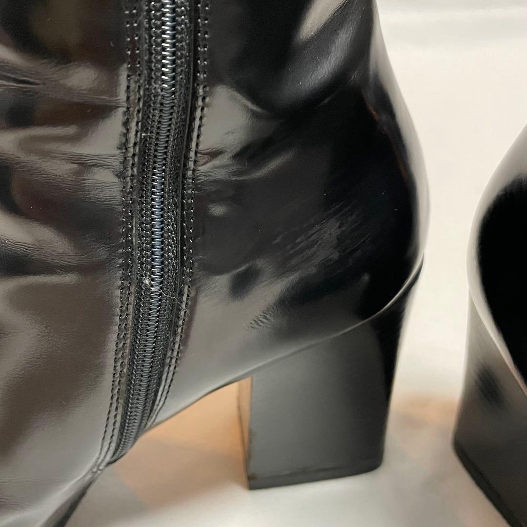 倖*愛様 【美品】PRADAプラダ レザー ショート ブーツ 約23cm ビブラ