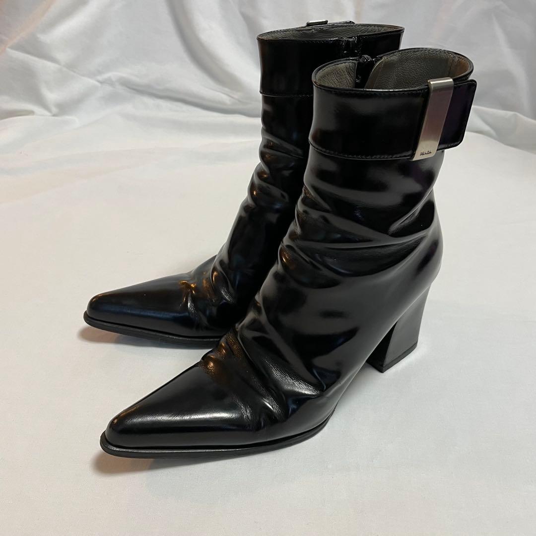 倖*愛様 【美品】PRADAプラダ レザー ショート ブーツ 約23cm ビブラ