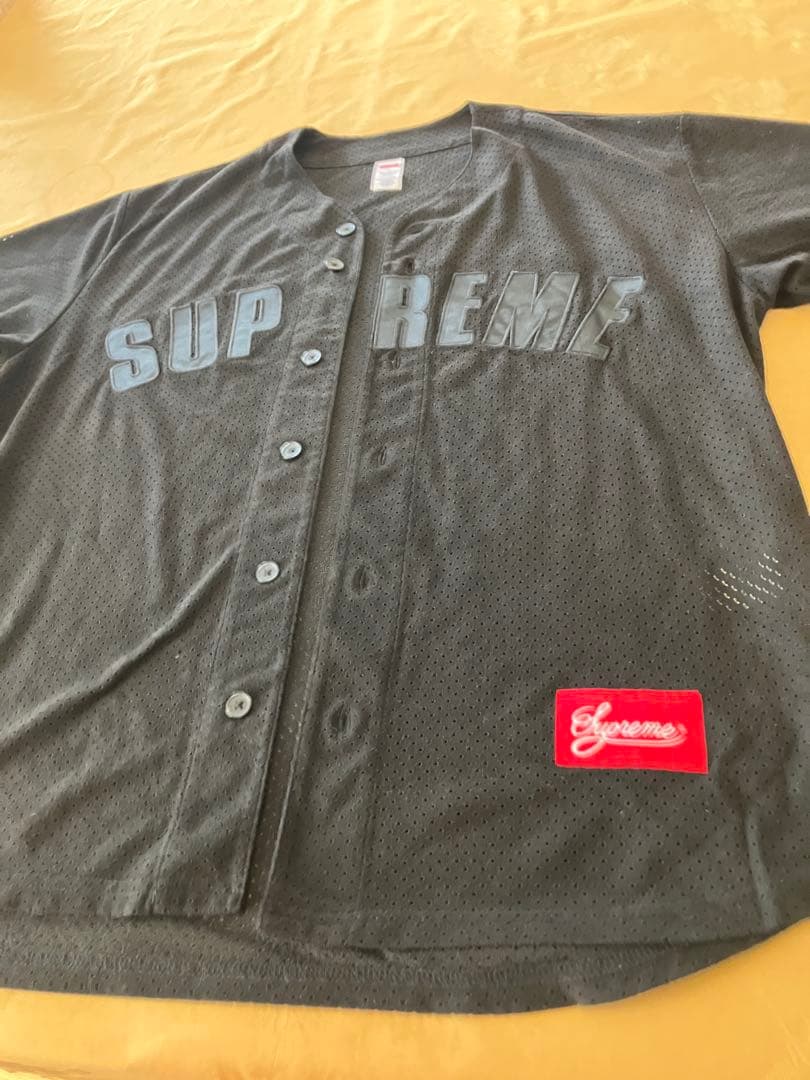 Supreme ウルトラ スエード メッシュ ベースボールシャツ　Mサイズ