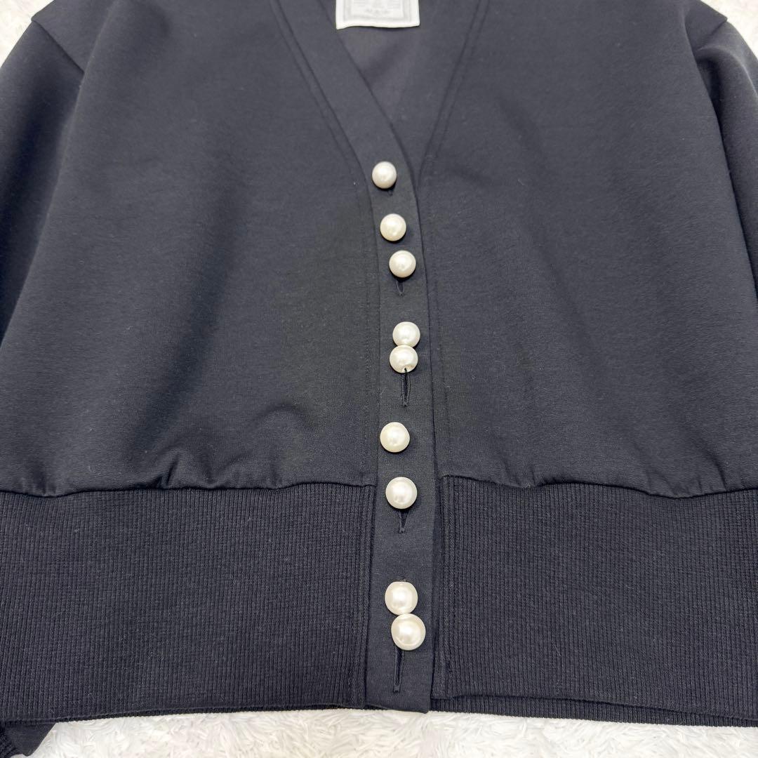 【ビアズリー】☆極美品☆ダンボールパールボタン カーディガン ブラックFREE
