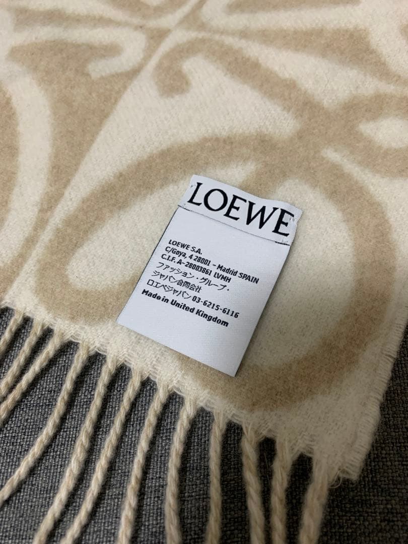 LOEWE ロエベ マフラー カシミヤ ウール ベージュ