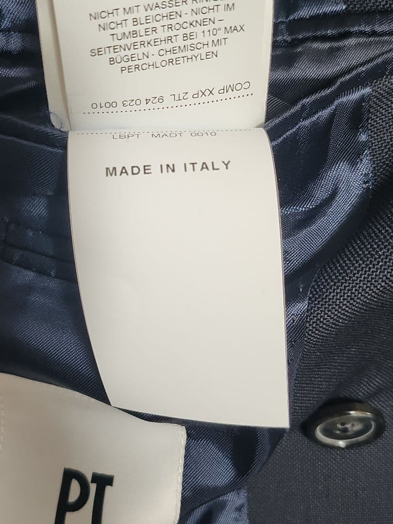 PT TORINO ネイビー ダブルブレスト ブレザー ウールモヘヤ