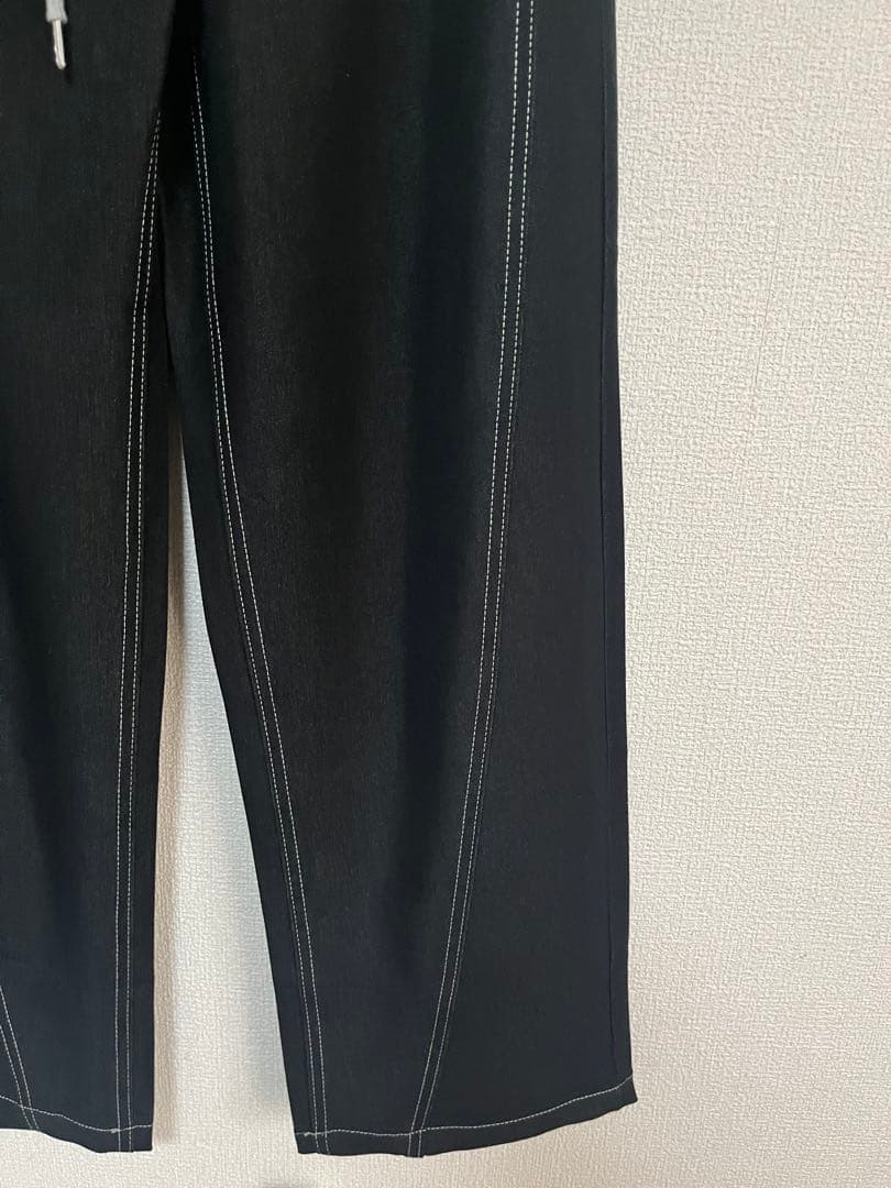 新品＊別布使いデニムパンツ／ブラック