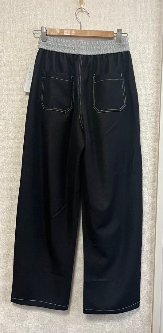 新品＊別布使いデニムパンツ／ブラック