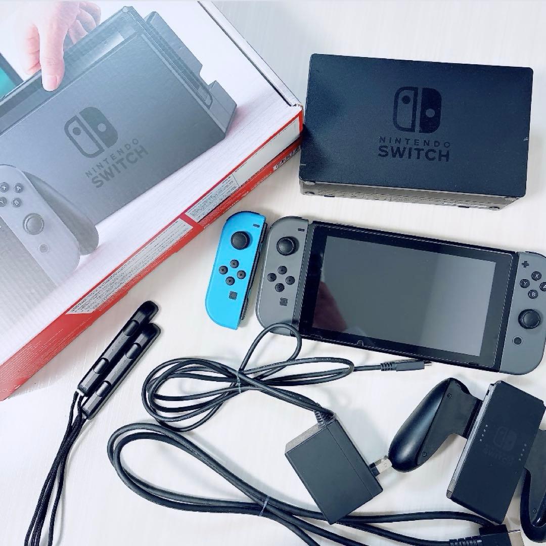 中古　Nintendo Switch本体セット ネオンブルー/ブラック
