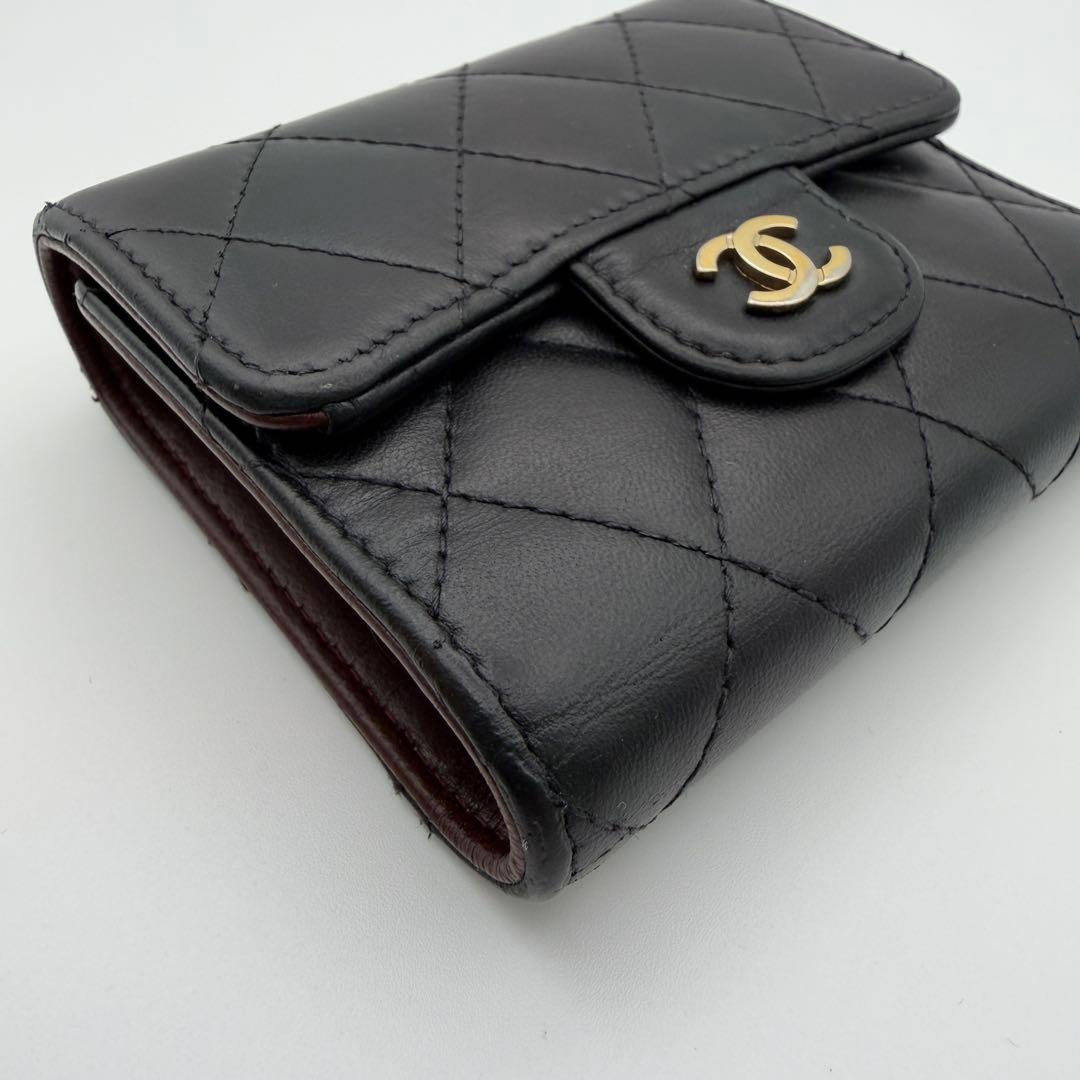 Ne〜Saページ シャネル CHANEL 財布マトラッセ 三つ折りゴールド