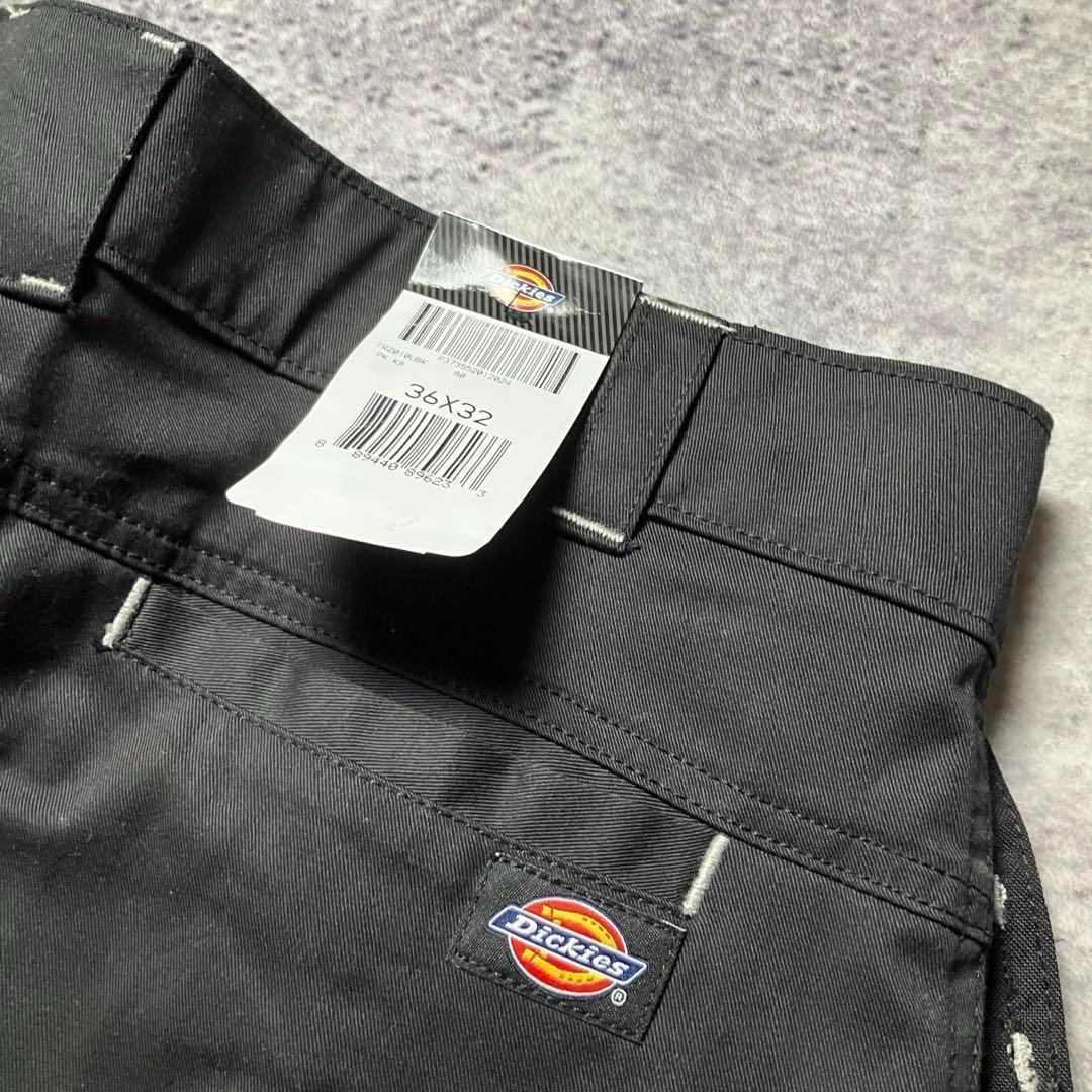 00sナイロンスイングトップ刺繍ロゴ×Dickiesワークパンツ黒FLEX