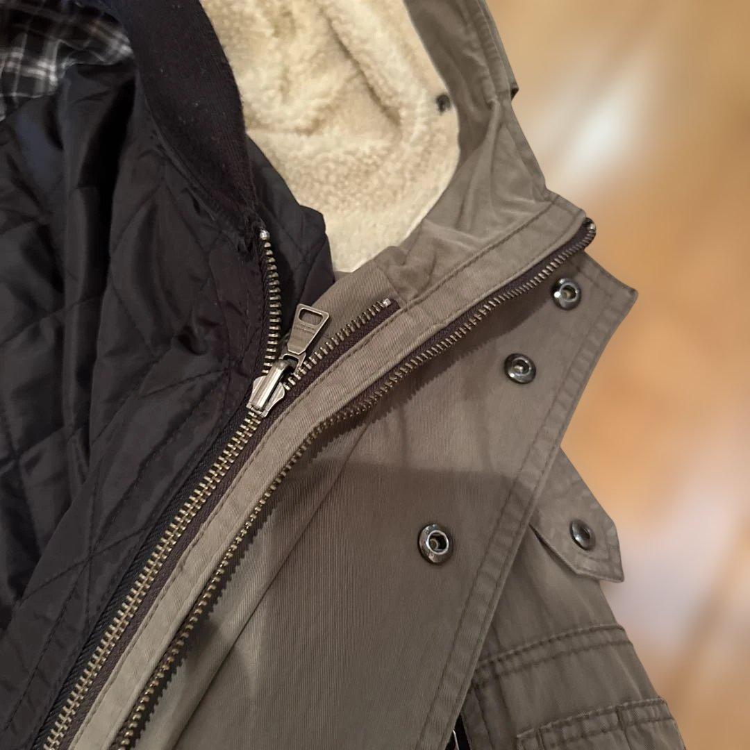 BURBERRY BLACK LABEL フード付きモッズコート LL
