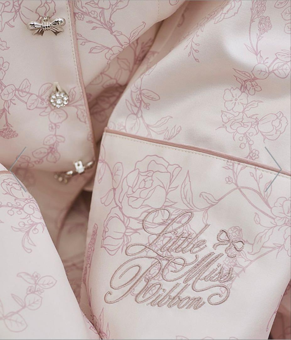 【新品】PEACH JOHN フラワーサテンシャツパジャマ　フリルアイマスク