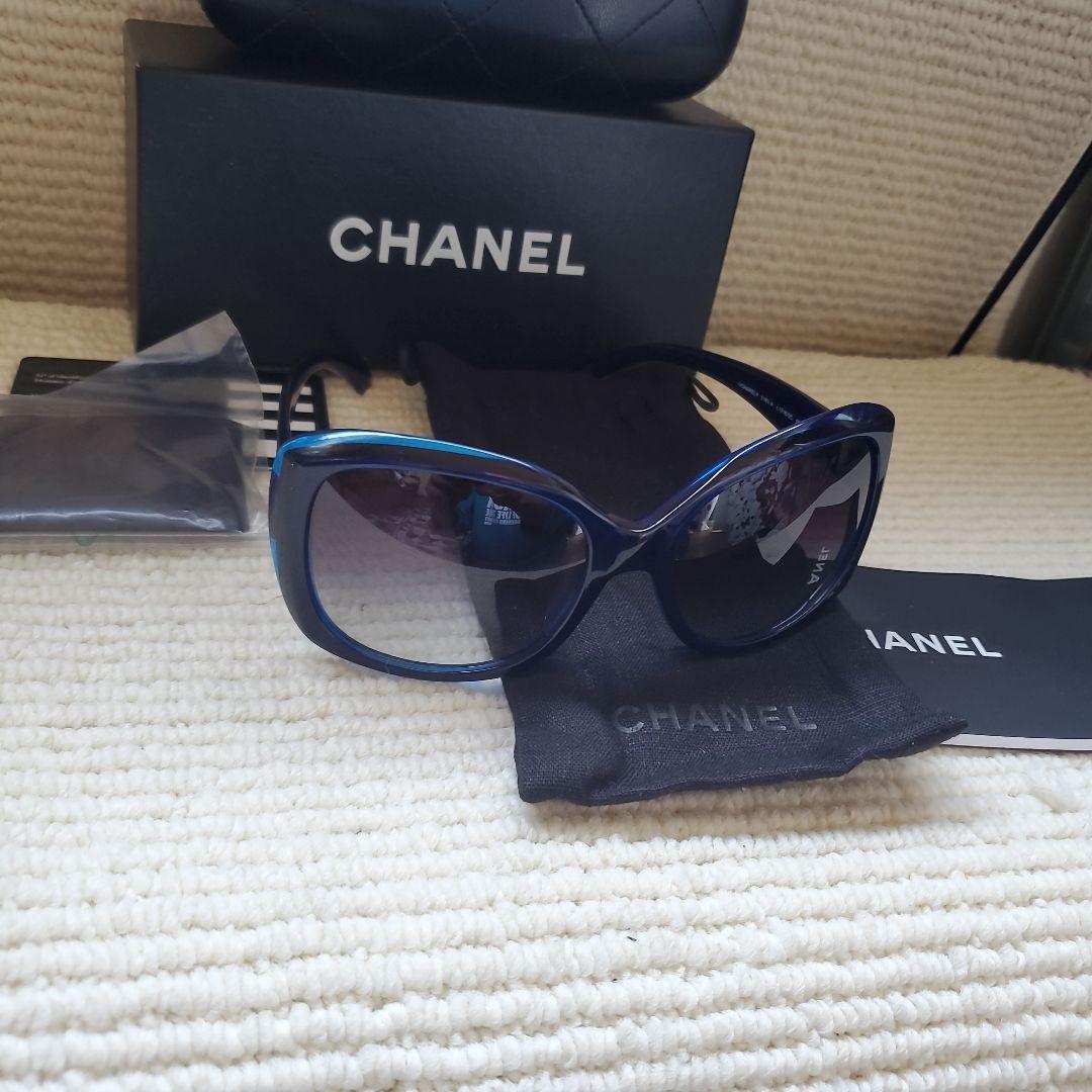 ☆未使用☆CHANEL☆ココマーク。 サングラス☆全付属品揃い☆ブルー☆