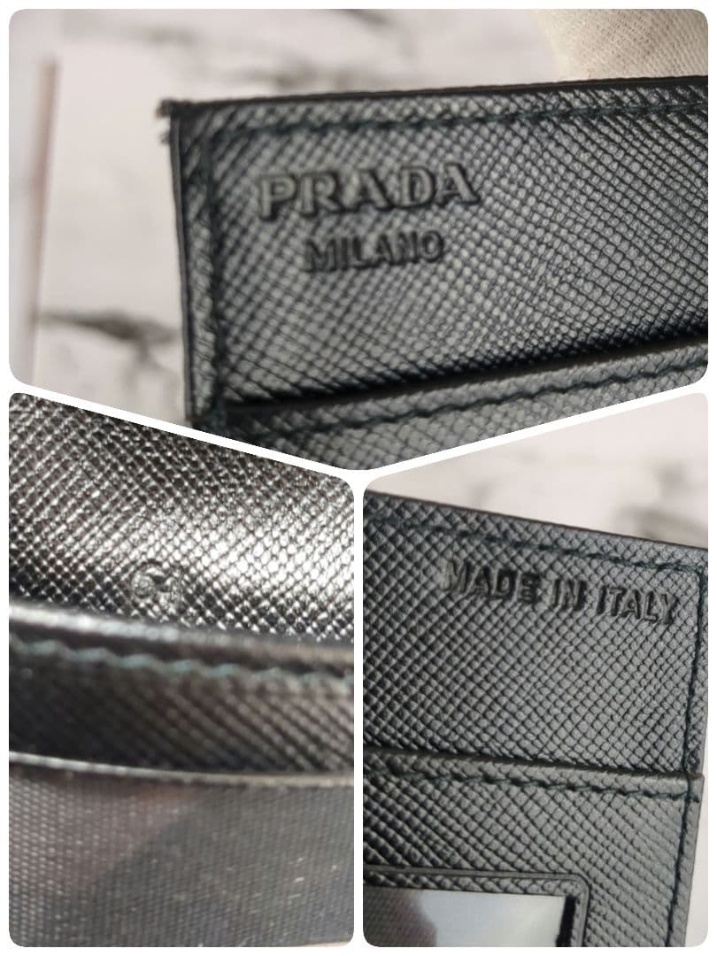 【美品】PRADA☆三角ロゴ　ナイロン　カードケース　箱つき　ケアカード
