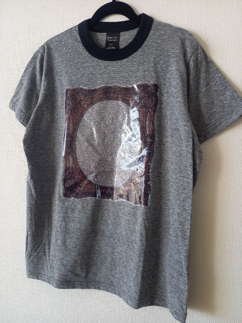 レアNUMBER (N)INE☆03ss☆名作ミラーTシャツ☆霜グレー☆黒トリム