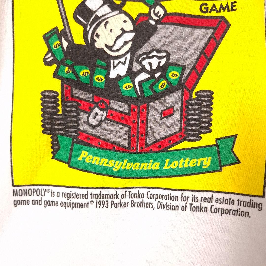 90s USA製 MONOPOLY モノポリー シングル Tシャツ XLホワイト