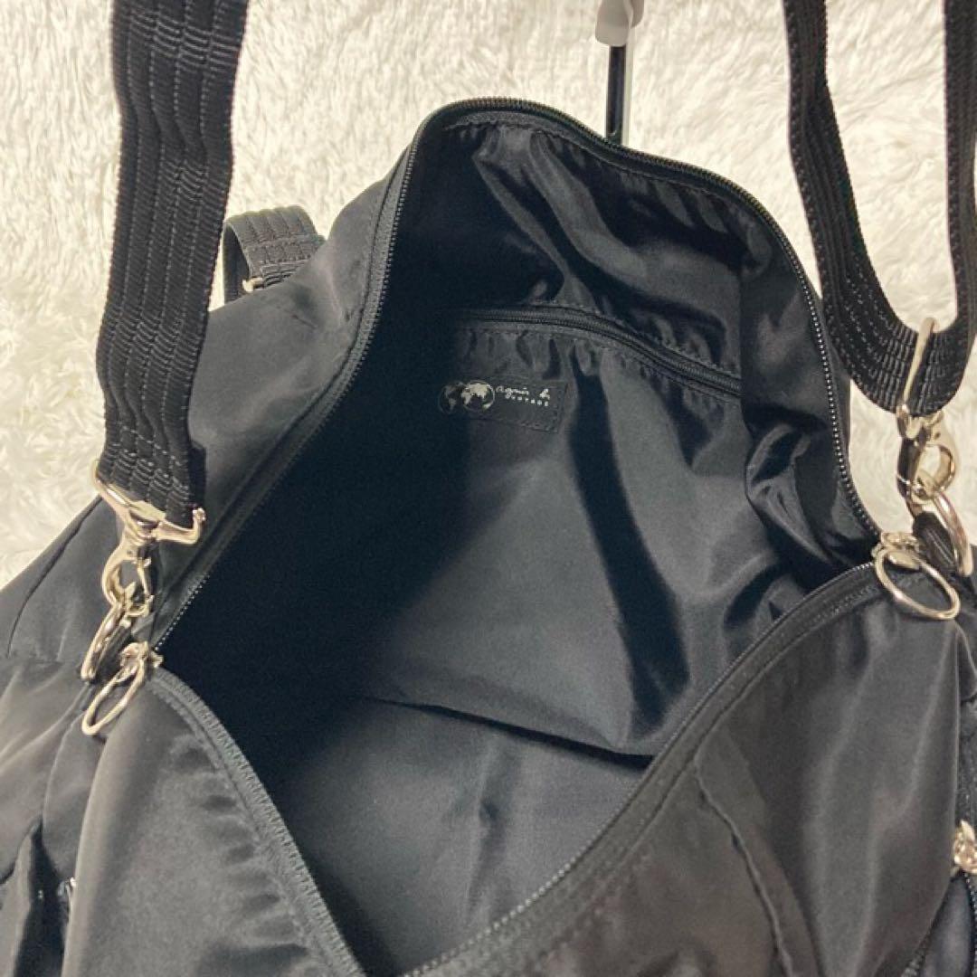 最終価格☆美品agnes b voyage大容量2wayボストンバッグ　ブラック