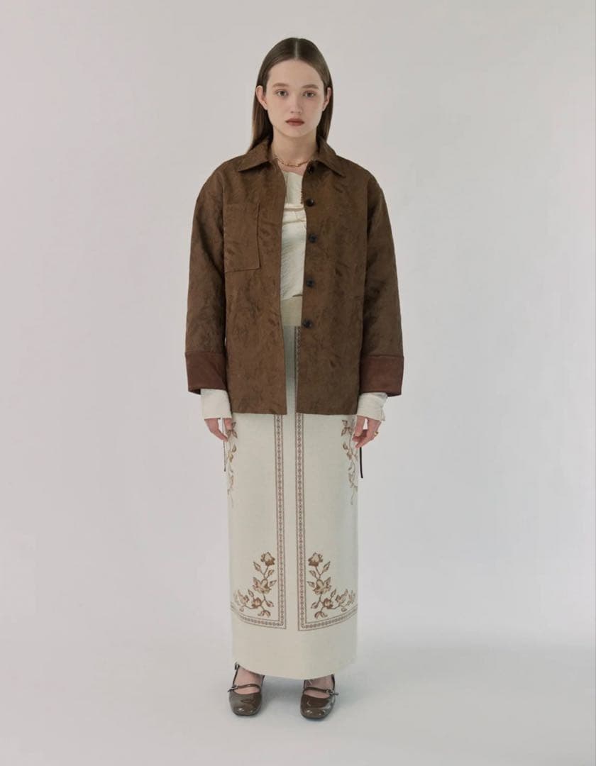 EAPHI SCARF MOTIF KNIT SKIRT サイズ2 アイボリー