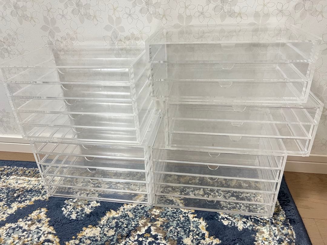 無印良品　重なるアクリルケース　5段　3段