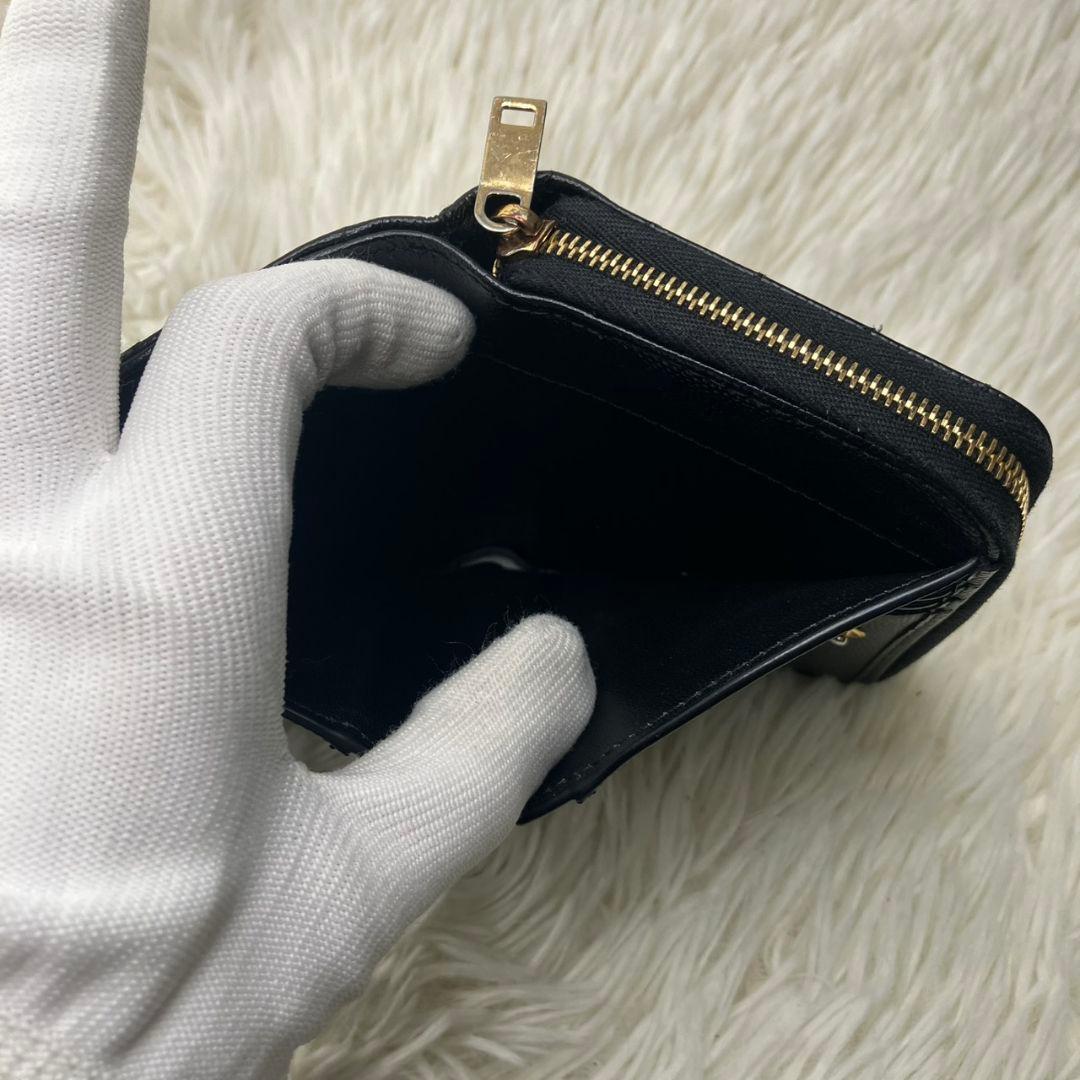 【極美品】サンローラン 財布 YSL キャビアスキン ブラック コンパクト