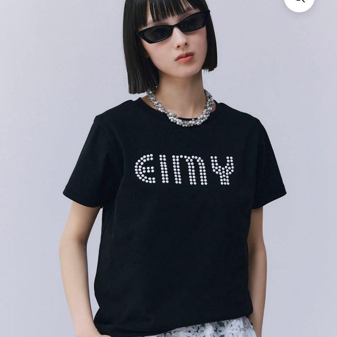 eimy istoire パールロゴTシャツ ブラック
